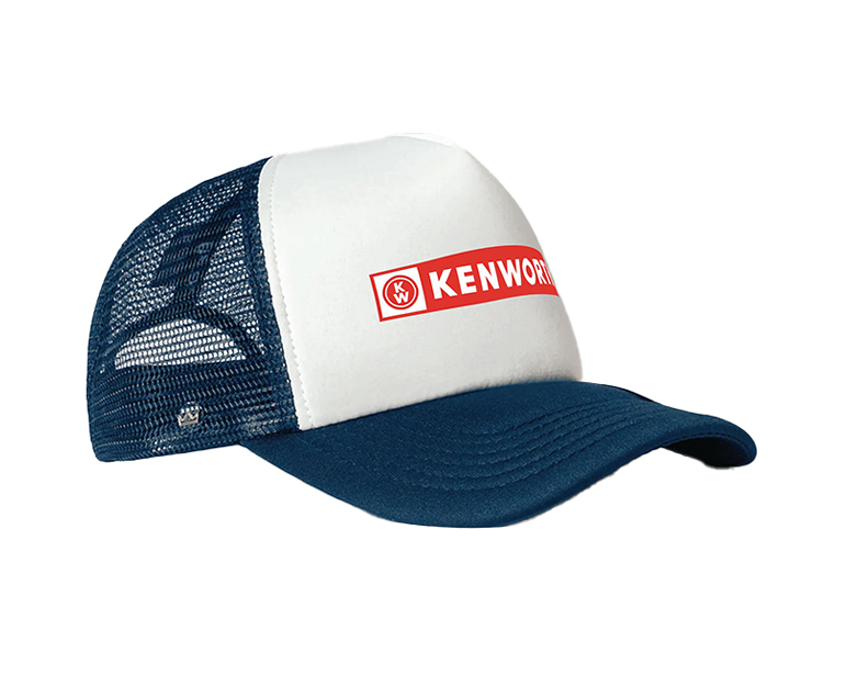 White/Navy Kenworth Logo Trucker Cap
