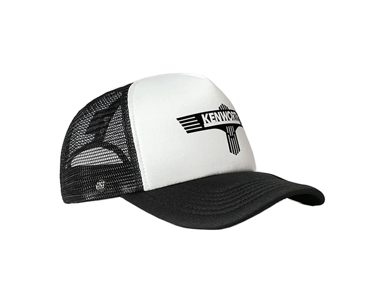 White/Black Kenworth Grill Logo Trucker Cap