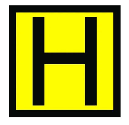 H STICKER PLACCARD DECAL